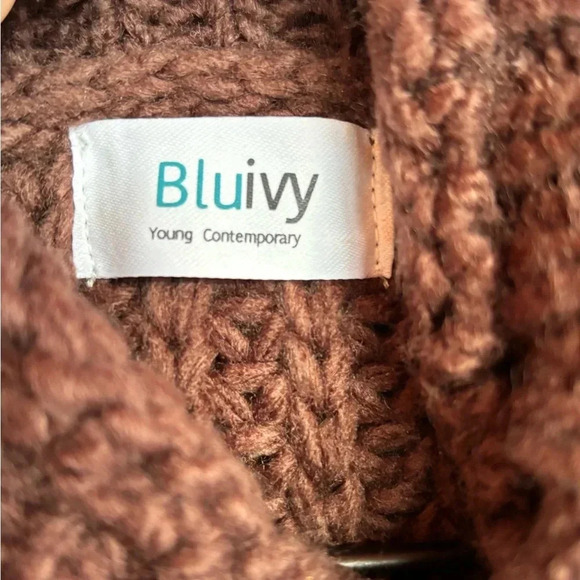 Bluivy chunky knit long sleeve mock neck pullover sweater - Picture 5 of 8